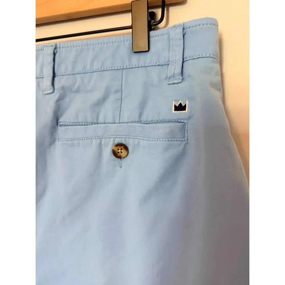 Crown & Ivy Mens Motion Flex Shorts Size 34 Blue Chino Stretch Preppy Cotton